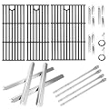 Grill Replacement Parts for Charbroil Performance 4-Burner 463354021 463365021 463352521 463365522 463366022, 17" Cooking Grates, Heat Plates & Burners Tubes for Charbroil Gas Grill Repair Kit