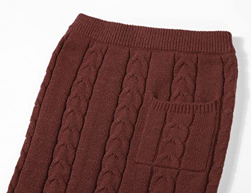 Image of CHARTOU Women's Winter Chunky Cable Knit Long Skirt 2 Piece Outfit Sweater Sets