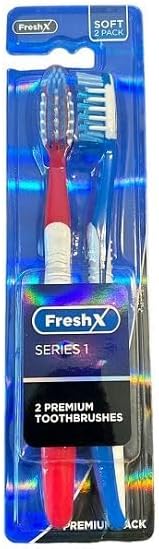 FreshX - Cepillo de dientes suave para adultos, cabezales de cepillo de dientes extra suaves para dientes sensibles, 2 unidades