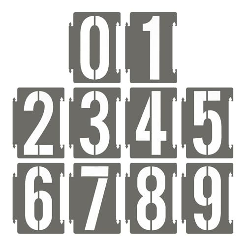 PATIKIL 20 Stück 5,1 cm große Zahlenschablonen, 0-9 Adressnummern-Schablone, wiederverwendbare digitale Kunststoffschablonen zum Basteln, Zeichnen, Holzschablonen, Weiß