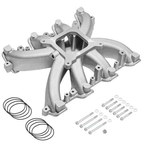 OXYSTAR 300-131 LS Intake Manifold Aluminum Mid-Rise Carbureted Single Plane Compatible with Chevy Small Block SBC GM LS3 L92 L99 L76 V8 6.0L 6.2L Fits for Cadillac Chevrolet GMC Pontiac Hummer Holden by OXYSTAR - Used condition - US$137.41