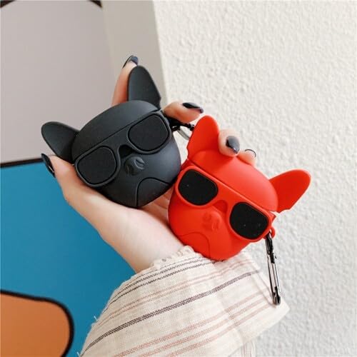 Image of YODI Case Cover for Airpods Pro|Pro 2|Airpods Pro 3|Airpods 4 Pouch, Silicone Cases with Cleaner Kit 360 Drop Protection,Shock-Resistant ((Bulldog Red), Airpods Pro /Pro 2)