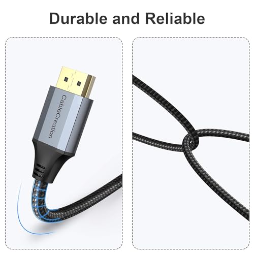 Image of CableCreation DisplayPort Cable 3 FT 2 Pack, DP Cable 1.2 [4K@60Hz, 2K@165Hz, 2K@144Hz], Nylon Braided DP to DP, Male to Male Cable Compatible with PC, Laptop, TV, Gaming Monitor
