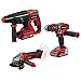 Produktbild Einhell Power X-Change Akku-Werkzeug-Set (Akku-Winkelschleifer TE-AG 18/115-2 Li, Akku-Schlagbohrschrauber TE-CD 18/48 Li-i, Akku-Bohrhammer TE-HD 18/20 Li, 2x 3,0 Ah Akku, Ladegerät)