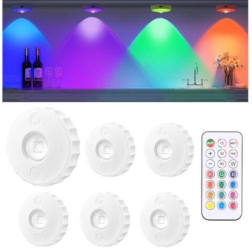 フィギュア ディスプレイライト キャビネット タッチライト usb led 充電式 間接照明 おしゃれ RGBライト リモコン 棚 12色のRGBカラー タイマー機能 6個セット 日本語説明書