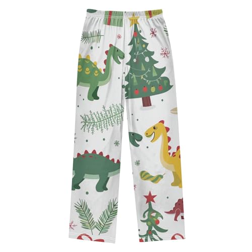 ZZXXB Dinosaur Christmas Tree Boys Long Pants Soft Trousers Elastic Waist Kids Lounge Bottoms with Pockets S-XL2