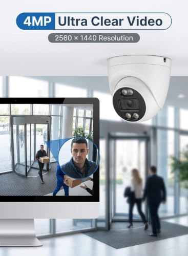 Image of HANUTECH 4MP Dome CCTV Camera | Color Night Vision, Mic, PoE ONVIF, Outdoor IP Camera, For NVR