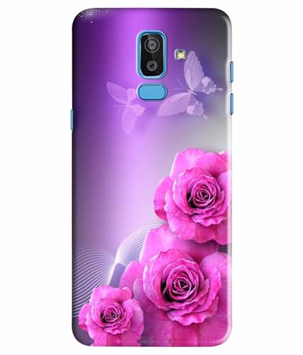 Image of Printed Hard Back Case Cover & Compatible for Samsung Galaxy J8 / Samsung Galaxy A6 Plus | Rose Flower Painting Art (Multicolor) - D1198