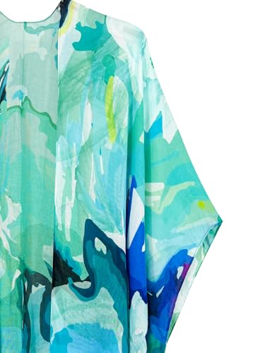 Image of Breezy Lane Women's Kimono Cardigan Summer Swimsuit Coverups Beach Cover Up with Floral Print for Vacation