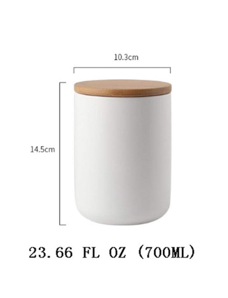 Bocal De Rangement Alimentaire Carré En Céramique Avec