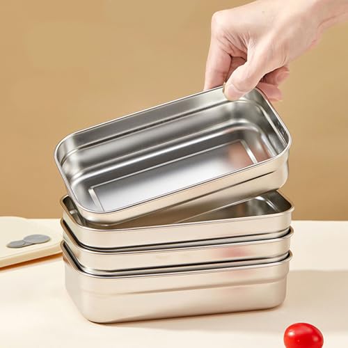Portable Picnic Food Storage Box 304 Stainless Steel Outdoor Lunch Holder Stackable Vent Container Silicone Seal