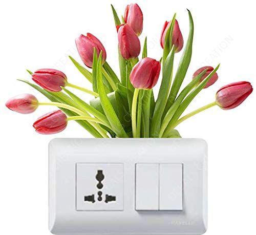 Decals Creation Vinyl Flowers Switch Board Fridge Wall Sticker, 23.62 x 29.92 x 0.39 Inches, Multicolour, Botanical 2