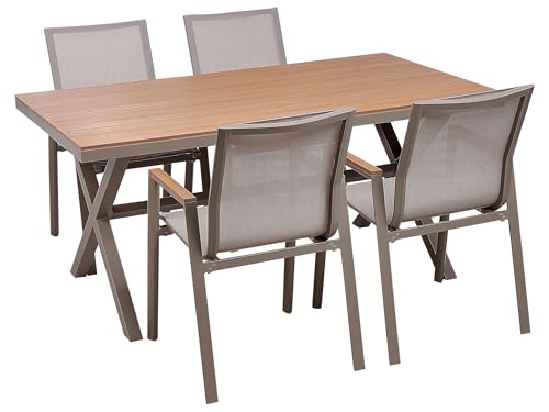 4 Seater Aluminium Garden Dining Set 4 Cha...
