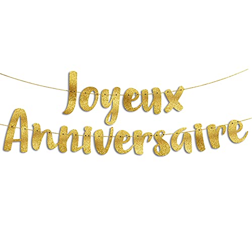 Guirlande Joyeux Anniversaire Or Paillettes – Décoration Anniversaire Drôle, Cadeau &...