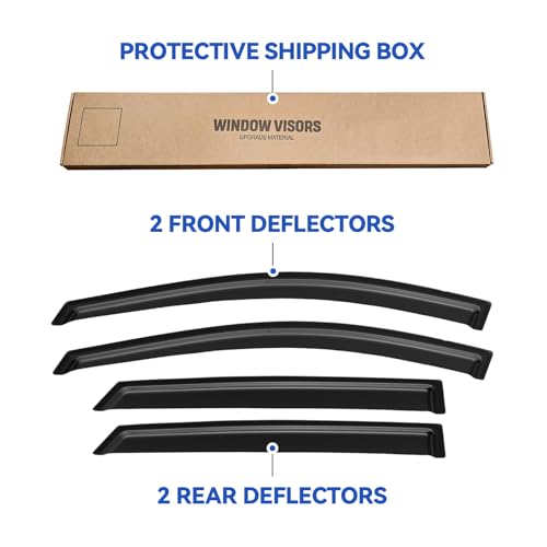Image of Window Visors Rain Guards for 2010 2011 2012 2013 2014 2015 Hyundai Tucson, Out-Channel Window Vent Wind Deflectors Visors Shades for 10-15 Tucson