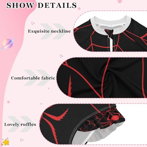 Image of Baby Girl Bathing Suit Long Sleeve UPF 50+ One Piece Toddler Swimsuit