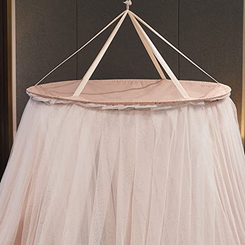 Fzwhygge Canopy Bed Curtains For Girls & Adults,Luxurious Double Layer Bed Curtains Canopies Netting,Dreamy Mosquito Net,Round Dome Lace Princess Canopies Bed Canopy #TOP3