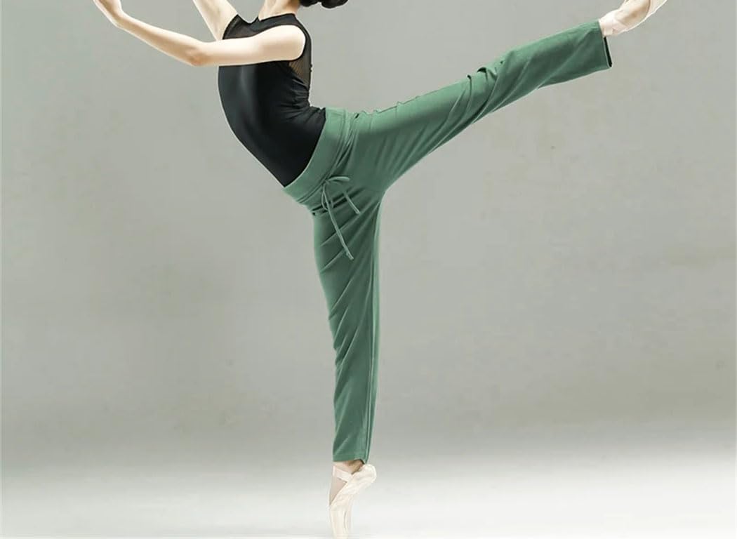 Women's Ballet Warm Up Pants Solid Color Wide Leg Dance Trousers Long Knitwear for Adult Dance Practice Training