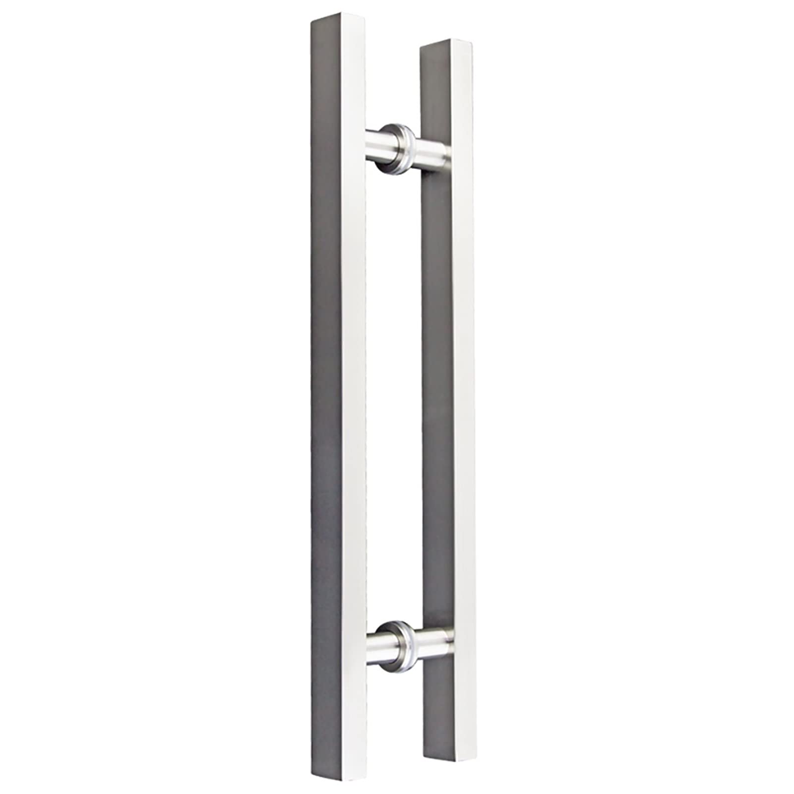 Poignée de porte de portail en tube carré acier inoxydable brossé pour entrée 1200x900mm