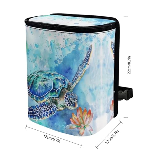 Image of DISNIMO Sea Turtle Car Trash Can Bin Cute Car Garbage Can Leakproof Car Accessories Trash Bin Car Dustbin Organizer Container for Car Office Home