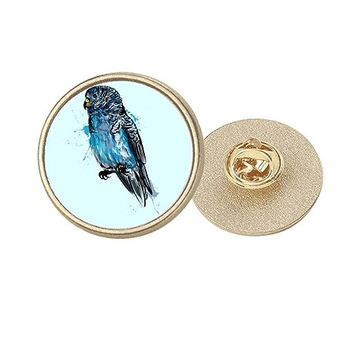 Broche ronde perroquet art déco en métal doré pour raviver un vêtement trop terne