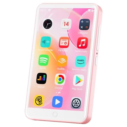 Lecteur MP3 avec Bluetooth et WiFi, Oilsky 80Go Lecteur de Musique Mp3 et Mp4, Lecteur à écran Tactile 4 Pouces 1080P, Lecteur Spotify Androïde (Rose)