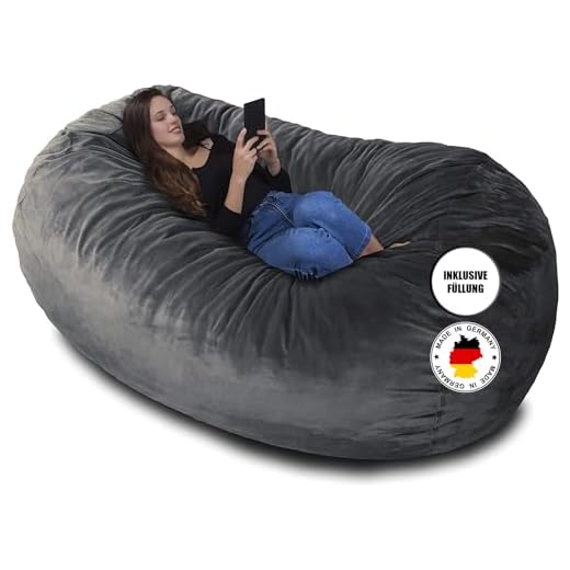 Charlie & Finn THE LARGEST BEANBAG IN EUROPE! - Premium Beanbag XXL - Giant Beanbag with Memory-Foam Filling - 1500 l - Platinum Grey