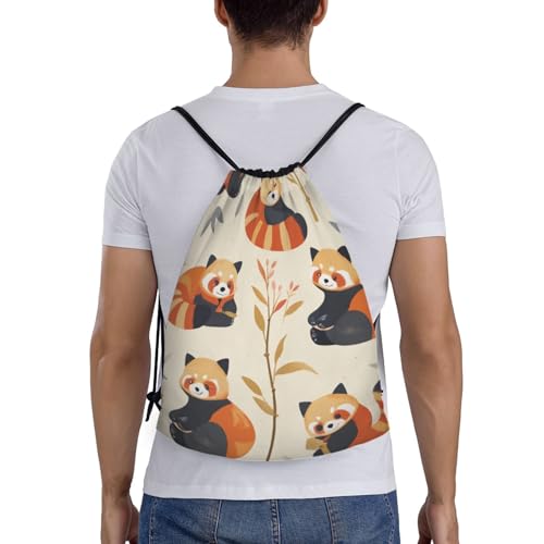 Cute Red Panda Drawstring Backpack Lightweight Sports Gym Bag With Adjustable Shoulder Straps For Fitness Yoga Travel Soccer Volleyball Medium2