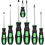 7-Piece Magnetic Screwdrivers Set, 4 Phillips and 3 Flat, Professional Cushion Grip Screwdriver Set