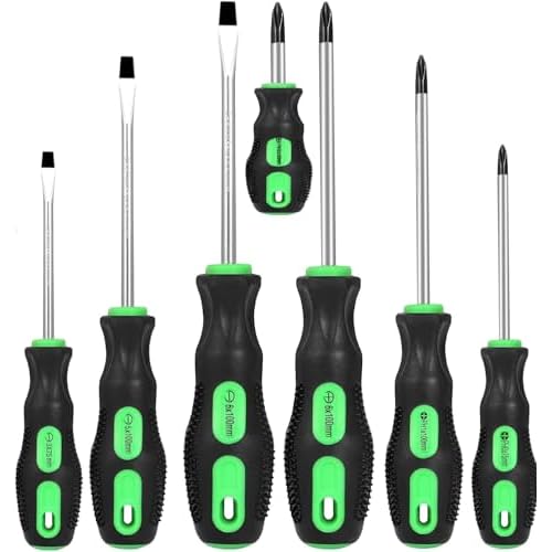 7-Piece Magnetic Screwdrivers Set, 4 Phillips and 3 Flat, Professional Cushion Grip Screwdriver Set