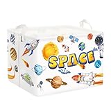 Clastyle Cestos Almacenaje Infantil Espacio Cesta Ropa Sucia Plegable para Habitación Bebé Dormitorio Cajas de Almacenaje Juguetes para Chico, Nave Espacial, 40x30x30 cm