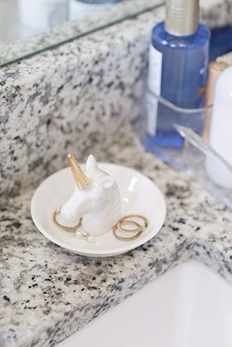 Image of PUDDING CABIN Unicorn Ring Holder - Dish for Rings, Earrings, Trinkets Organizer - Women's Birthday, Wedding, Bridesmaid, Christmas, Valentine's Day Gift
