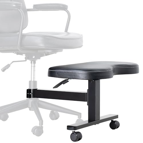 Image of VIVO Black Retrofit Footrest for Office Chair, Chair-REST1 | Height Adjustable, Cushion Attachment, Fits 2 inch Cylinders, Cross-Legged Sitting Option, Holds 242 lbs