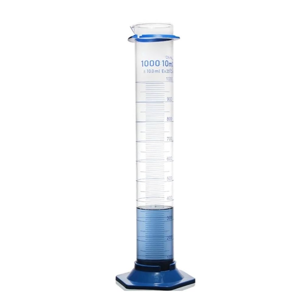 Cilindro graduato da 1000 ml con beccuccio e graduazione con base esagonale in plastica, attrezzatura da laboratorio Attrezzature da laboratorio