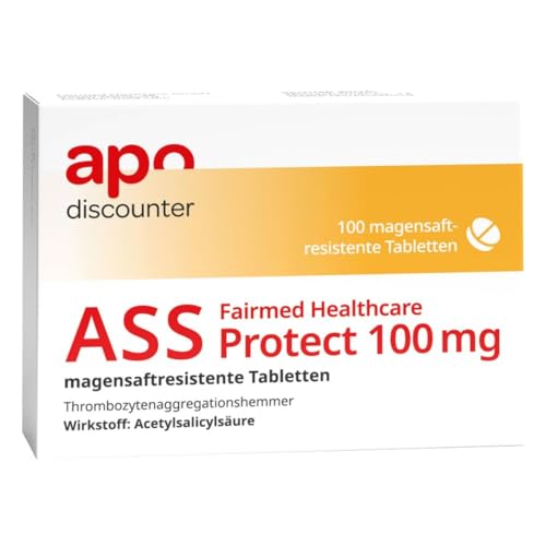 apodiscounter ASS Protect 100 mg magensaftresistente Tabletten (1x 100 Stk) - Acetylsalicylsäure zur Vorbeugung von Herz-Kreislauf-Erkrankungen