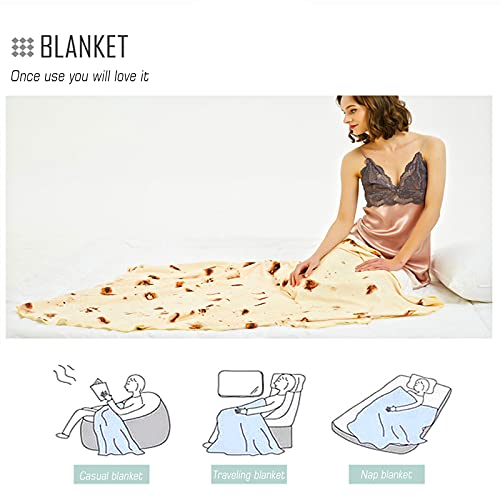 Burrito Tortilla Blanket Double Sided 71 Inches For Adult And Kids, 280 Gsm Cozy Flannel Fabric Novelty Giant Food Throw Blanket For Bed, Couch, Travel, Picnic And Beach #TOP4