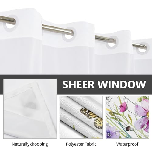 Meiguiman No Hook Shower Curtain with Snap in Liner by Meiguiman - Used condition - Image 5