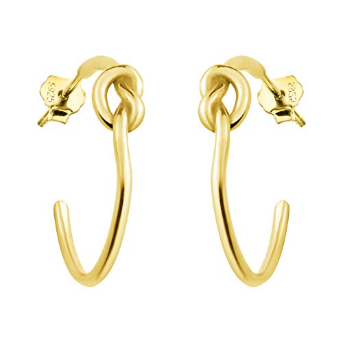 ELEGANTI & SENZA TEMPO - Creoli alla moda placcati in oro con motivo a nodo - adatti per ogni occasione e combinazione