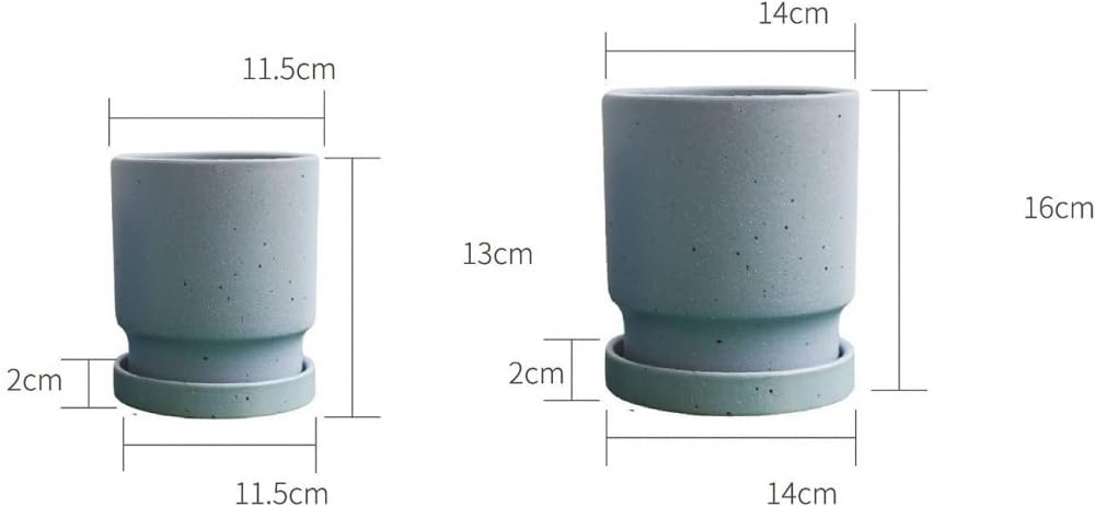Maceta decorativa de alta temperatura y transpirable, cilíndrica, suculenta, creativa, de cerámica, con base, para interiores y exteriores, grande