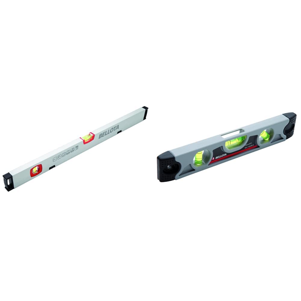 Bellota 50101M-60 - Nivel tubular de burbuja con imán, Standard + 50109-9 - Herramienta de nivel con burbuja