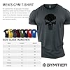 GYMTIER Skull Men's Gym T-Shirt Bodybuilding Training Workout Lifting Top Clothing, Grey, XXL #3