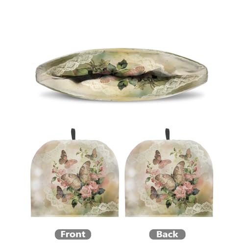 Image of Vintage Butterfly Print Tea Pot Cover Teas Cosy Insulated Tea Cozies Home Kitchen Decoration Teapot Dust Cover Warming Tea Kettle Quilt Creative Gifts for Banquet