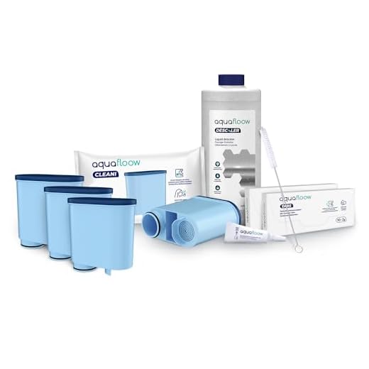 Aquafloow Allround-vårdsset för helautomatiska kaffemaskiner Philips, Saeco (4x filter, komp. med CA6903, avkalkningsmedel 1000 ml, 20 x 2 g rengöringstabletter rengöringsborste)