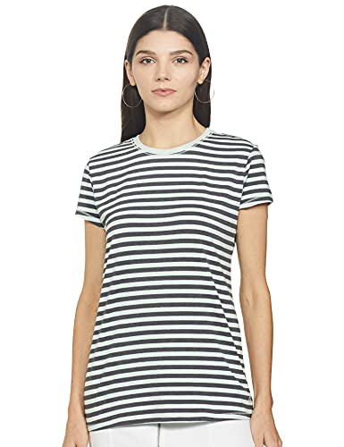 Image of Enamor Short Sleeve Crew Neck Regular Length Basic Crew T-Shirt - Slim Fit, Soft and Breathable Stretch Cotton - E147