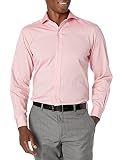 Buttoned Down Classic Fit Cutaway-Collar Solid Non-Iron Dress Shirt Camisa, Rosa (Pink/no Pockets), 17' Neck 38' Sleeve