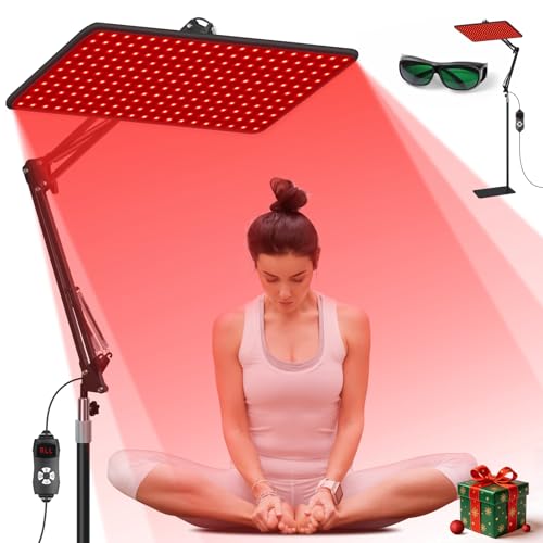 Morfone Advanced Red Light Therapy Lamp for Full Body & Face - 200 LED Tri-Wavelength (660nm, 850nm,...