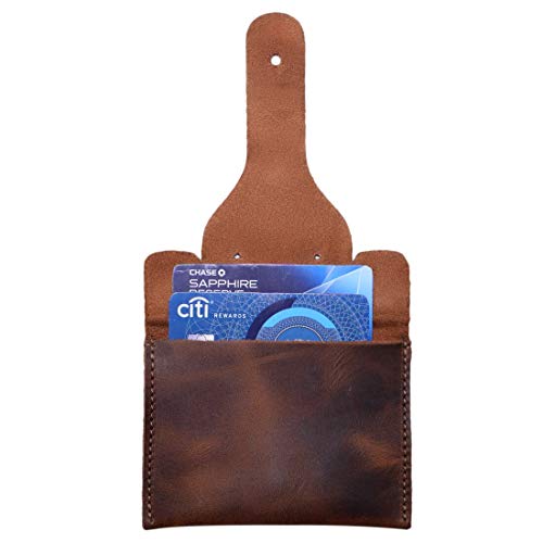 Hide & Drink, Leather Card Pouch Elephant/Coins & Folded Bills/Wallet/Cable Holder/USB/SD/Change, Handmade Includes 101 Year Warranty :: Bourbon Brown3