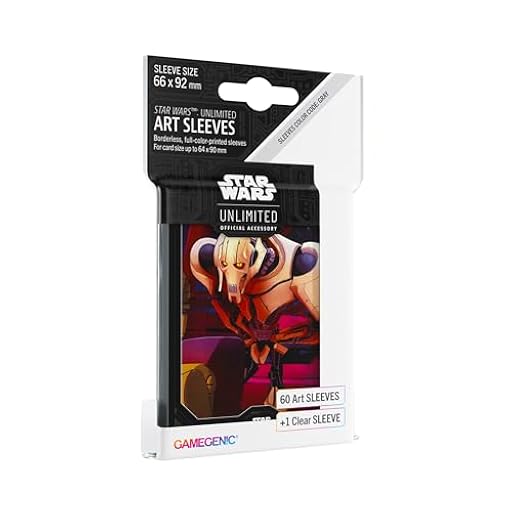Gamegenic | Star Wars: Unlimited Art Sleeves General Grievous | Pack de 60 Fundas Ilustradas con Diseño Oficial y 1 Funda Transparente | Optimizado para Star Was Unlimited y Otros LCGs y TCGs | Ya disponible en tu tienda friki favorita! En mundofriki.es!