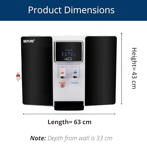 Image of Bepure 4G pH Black Hot and Cold Water Purifier 9L RO+UV+UF+TDS+Alkaline purification | ISI Mark | 8 Stage Water purification | Works up to 3000 ppm TDS | Black