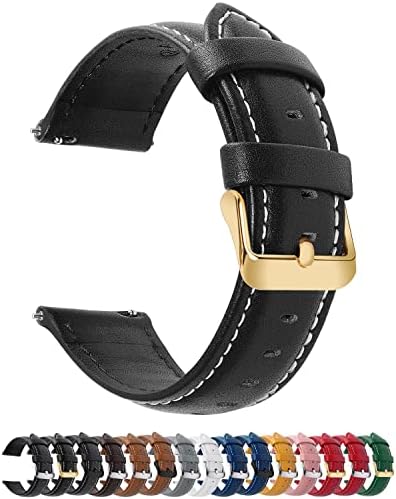 Fullmosa 20mm Quick Release Leather Watch Band for Garmin Samsung Galaxy